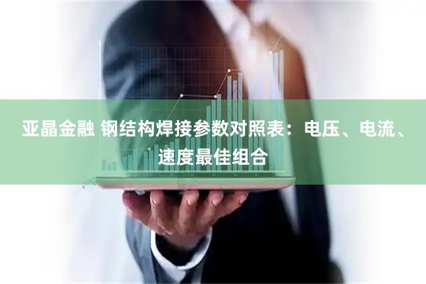 亚晶金融 钢结构焊接参数对照表：电压、电流、速度最佳组合